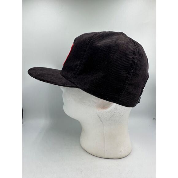 Vtg P Brand Corduroy Hat Snapback Cubix Corporation Black Patch Adjustable USA - Picture 5 of 8